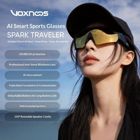 Lunettes de cyclisme d'extérieur AI SPARKRIDER avec interphone, bande lumineuse intelligente RGB colorée, étanches IPX-5, batterie 360 mAh