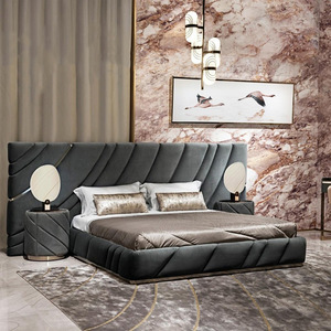 Ensembles de literie et mobilier de chambre de luxe, lits king size personnalisables haut de gamme pour chambre principale - Product Image 2