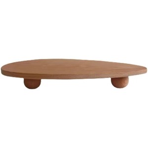 Plateau décoratif en bois massif Baishun, organisateur de bureau en bois de hêtre, style nordique avec pieds ronds - Product Image 5
