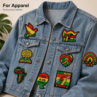 8 pièces de patchs thermocollants et badges brodés Pan-africains pour le Mois de l'Histoire des Noirs, pour vêtements, autocollants DIY et accessoires afrocentriques