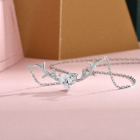 Collier pour femme en argent sterling 925, pendentif en forme de cœur avec zircon, pierre de naissance, cadeau de la Saint-Valentin, bijoux tendance
