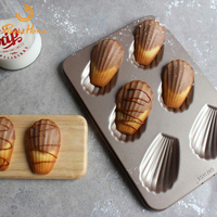 Moule à gâteau en acier au carbone, 6 tasses, ultra résistant, antiadhésif, poêle de cuisson en madine, plateau à biscuits rectangulaire