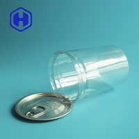 350ml rond Transparent PET étanche sans BPA de qualité alimentaire facile à ouvrir emballage en plastique épicé collations boîtes d'épices