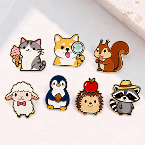 شارات معدنية مخصصة بالجملة، دبابيس معدنية أنيقة للملابس والقبعات، دبابيس مينا ناعمة وصلبة للملابس - Product Image 1