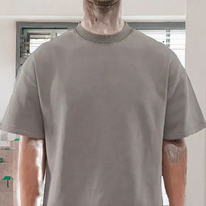 Camiseta Unisex de Alta Calidad, 100% Algodón, Tejido de Punto, Estilo Hip Hop, Corte Holgado, con Impresión de Logotipo Personalizado - Product Image 2