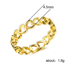 Anillo minimalista con forma de corazón hueco para mujer, diseño de corazón entrelazado, joyería elegante de moda - Product Image 5