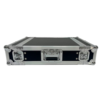 Boîtier de transport/Flight Case 2U en contreplaqué noir et aluminium argenté de haute qualité OEM/ODM pour amplificateur, assemblable avant/arrière