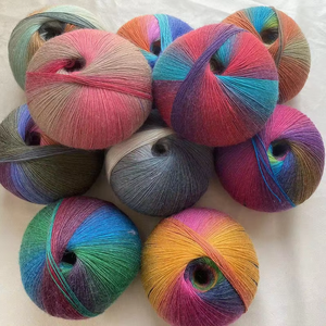 200g grande boule magique fil mélangé de laine arc-en-ciel pour tricoter tissé à la main Crochet châle manteau motif grossier bébé laine boule à tricoter - Product Image 5