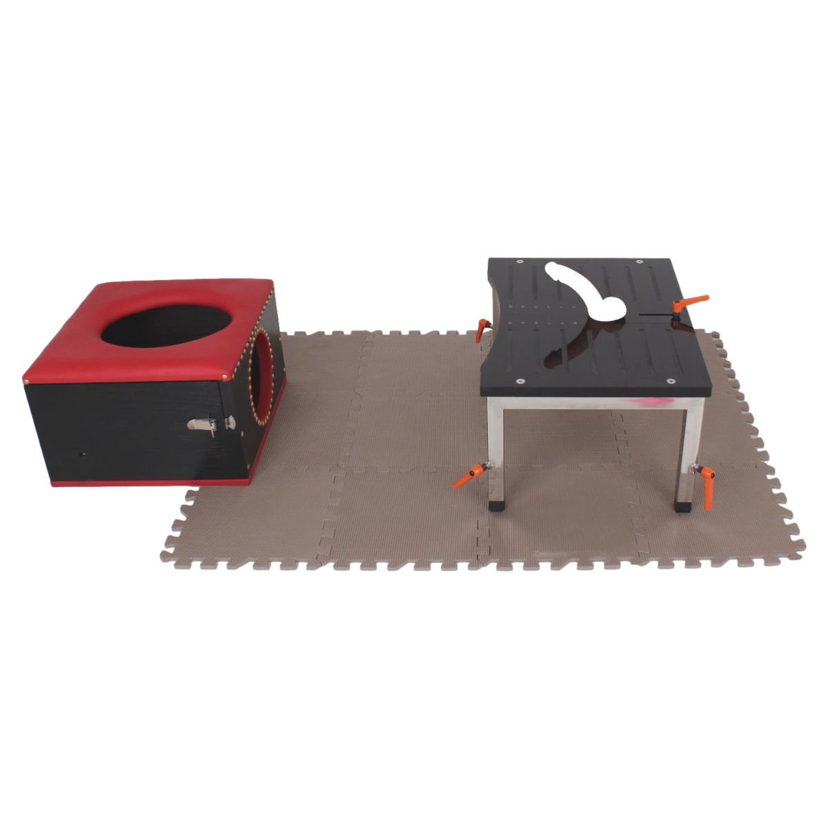 Supporto per gradini+sgabello frontale RossoNero