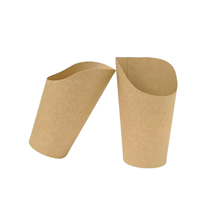 Gobelets en papier kraft brun à paroi simple personnalisés jetables, de qualité alimentaire, recyclables, porte-frites pour emporter
