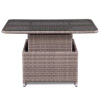 China Gartenmöbel mit höhen verstellbarem Tisch Patio Sofa Grau Rattan Wicker Sofa Set Innenhof Neueste Terrasse Ecksofa