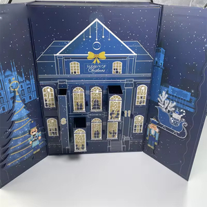Calendrier de l'avent cosmétique populaire en carton rigide écologique avec logo personnalisé en feuille, double ouverture magnétique - Product Image 3