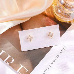 ห่วงเดี่ยวประดับคริสตัลทรงใบโคลเวอร์ชุบทองห่วงเดี่ยวสำหรับเครื่องประดับต่างหูแบบทำมือ - Product Image 2