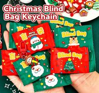 Gantungan Kunci Resin Bercahaya Motif Natal, Tas Kejutan, Pola Kartun, Tahan Air, Liontin Mini untuk Tas Ransel, Hadiah Liburan untuk Anak-Anak