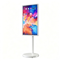 Moniteur tactile portable intelligent Android 14, 32 pouces, LED IPS 2K, 10 points tactiles, roues, grande capacité de batterie, rotatif