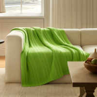 Magic Green Großhandel Ganzjahres-Maßgefertigte Decke Baumwolle Acryl Gestrickte Bettwäsche mit Besticktem Muster Umweltfreundlich Dekorativ
