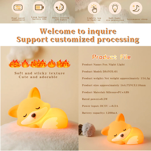 Ít Fox USB sạc ánh sáng ban đêm phim hoạt hình sáng tạo LED Đèn cạnh giường ngủ mới xuyên biên giới sản phẩm cho bầu không khí phòng ngủ - Product Image 5