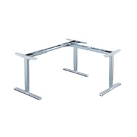 Bureau de travail moderne en acier inoxydable réglable en hauteur JIECANG JC35TT-R13R, design en forme de L électrique à 90 degrés, matériau métallique