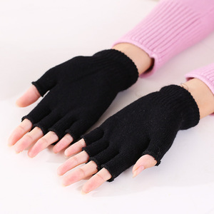 Winter Fingerless Knitted Gloves Cotton Warm Touchscreen Unisex Sports Cycling Gloves - Product Image 3