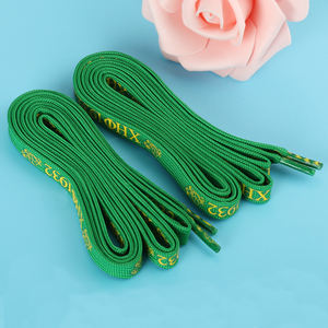 Tali Sepatu Custom Berkualitas Tinggi dengan Logo Cetak Dua Sisi, Panjang 165cm, Bahan Polyester Pipih Warna Hijau untuk Sepatu Sneakers dan Olahraga Luar Ruangan - Product Image 4