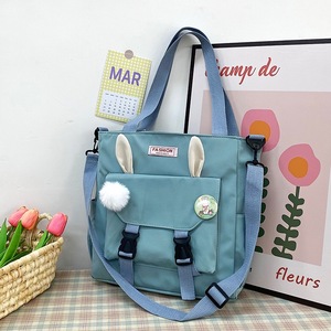 Sac fourre-tout tendance pour filles, en nylon souple et imperméable, avec motif oreilles de lapin, bandoulière réglable, sac à main quotidien - Product Image 4