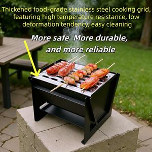בזמן מוגבל, גריל פחמים נייד מתקפל מיני ברביקיו, עיצוב מתכת קל משקל לקמפינג ולחוץ מודרני סִגְנוֹן - Product Image 6