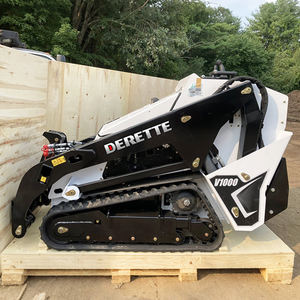 25马力紧凑型柴油 Derette V1000 迷你滑移装载机 CE EPA 轨道式多功能前装载机，带林业粉碎机附件 - Product Image 4