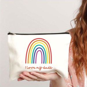 Pochette zippée en toile polyvalente pour femmes, idéale comme trousse de maquillage ou sac de toilette pratique pour les voyages - Product Image 1