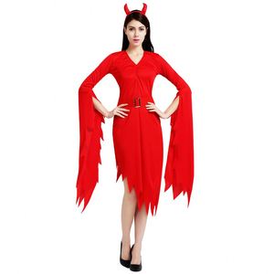Costume de sorcière pour femmes adultes, tenue de cosplay, combinaison en polyester pour Halloween, Noël, scène - Product Image 1