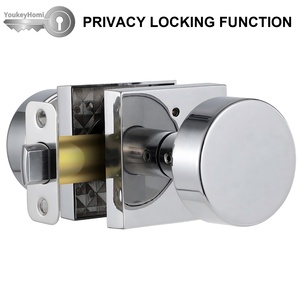 YoukeyHomi Hot Selling All-Function Entrance Keyed Privacy Passage <strong>Dummy</strong> Square <strong>Door</strong> <strong>Knob</strong> Handle Lock Polished Bright <strong>Chrome</strong> - Product Image 3