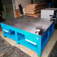 Banc de travail en acier inoxydable 2m x 1m pour atelier, table d'opération en fonte avec étau