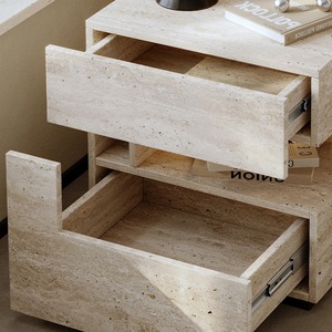 Chevets flottants naturelistes avec <span class=keywords><strong>lampe</strong></span> intelligente, 2 tiroirs, table de <span class=keywords><strong>chevet</strong></span> pour chambres à coucher, hôtels - Product Image 5