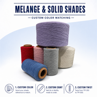 Fil teint recyclé 65/35 polyester/coton Ne 20/1 pour tricot de chaussettes, fil mélangé régénéré, fournisseur direct, commande en gros