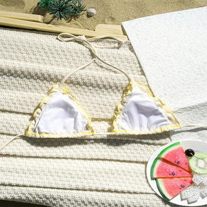 <span class=keywords><strong>AliExpress</strong></span> nuevo conjunto de Micro <span class=keywords><strong>Bikini</strong></span> para mujer comercio exterior con cordones cuello triángulo Copa más playa aguas termales traje de baño Pantalones - Product Image 4