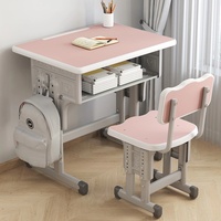 Ensemble scolaire économique, table et chaise en métal réglables, modernes, durables, écologiques, confortables, mobilier scolaire, plateau de table en bois