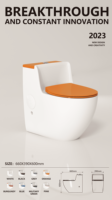 WC monobloc en céramique avec siphon en S/P, couleur personnalisée, tout contre le mur sans aucun espace, pour salle de bain