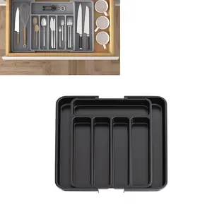 Rayshine Expandable Cutlery Tray Cutlery Silverware Plastic Kitchen Drawer Organizer For Kitchen Cabinets Organizer