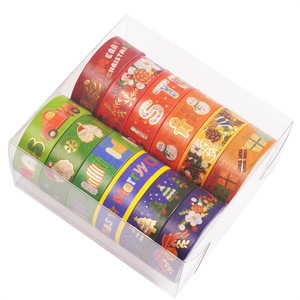 <b>Christmas</b> Washi Tape Set 5M Roll Holiday Decor Craft Supplies For DIY Journal Gift Wrapping - Product Image 1