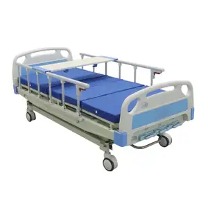 Hospital Furniture Economic Adjustable Height 3 Cranks 5 Function Manual Hospital Medical Bed for Patient
