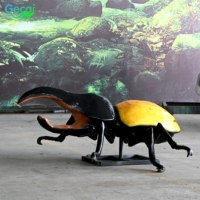 Scarabée Héraclès animatronique directement de l'usine, imperméable et résistant au soleil, insecte grandeur nature personnalisable pour la décoration des parcs à thème et des musées