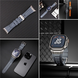Bracelet en caoutchouc <span class=keywords><strong>sport</strong></span> réglable et étanche pour <span class=keywords><strong>Apple</strong></span> <span class=keywords><strong>Watch</strong></span> Ultra 3 2 42/44/45/46/49MM, style tendance, bracelets en silicone pour hommes - Product Image 6