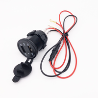 Chargeur de voiture de moto double Usb Auto Led Voltmètre Auto Power 5v 2.4a Usb Car Socket