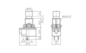 Guitar đạp hộp SPST nút nhấn Thiết bị chuyển mạch 12mm gắn Kích thước tạm thời Guitar hiệu ứng chuyển đổi chân với âm thanh nhấp chuột - Product Image 6