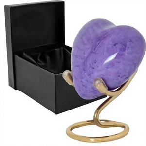 Urna con Forma de Corazón de Flor de Cerezo y Cardenal Rojo Real para Cenizas Humanas Adultas, Urna Ecológica y Hermosa con Base de Metal - Product Image 3