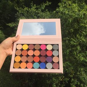 Cr — palette de <span class=keywords><strong>maquillage</strong></span> magnétique personnalisable, palette d'ombre pour les yeux, 28 couleurs, boîte rose, <span class=keywords><strong>Base</strong></span> pour fards à paupières, 50 pièces - Product Image 3