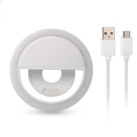 Mini Aro de Luz LED Redondo para Selfies, Transmisión en Vivo, Belleza, con Batería, Luz de Relleno para Cámara, Flash