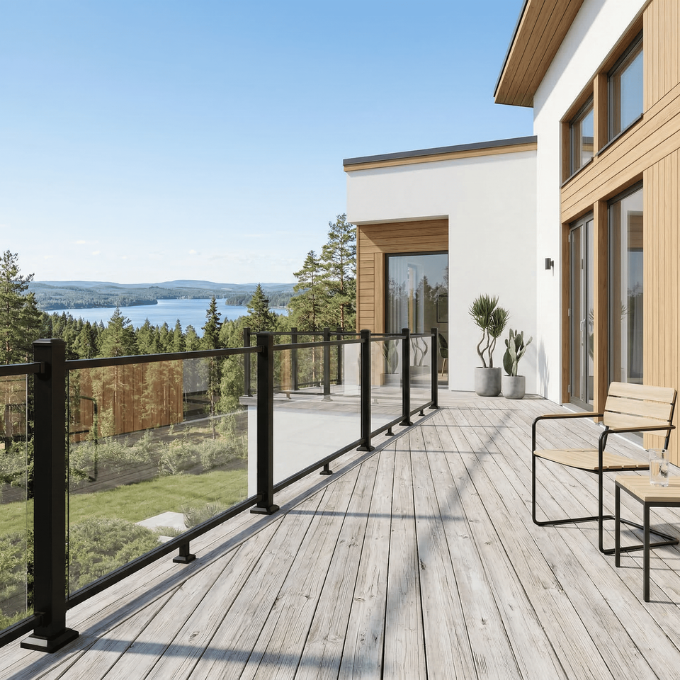 Glass Railing Color Modern Aluminum Glass Railing Black/White/Gray/Bronze/Golden Colors ...