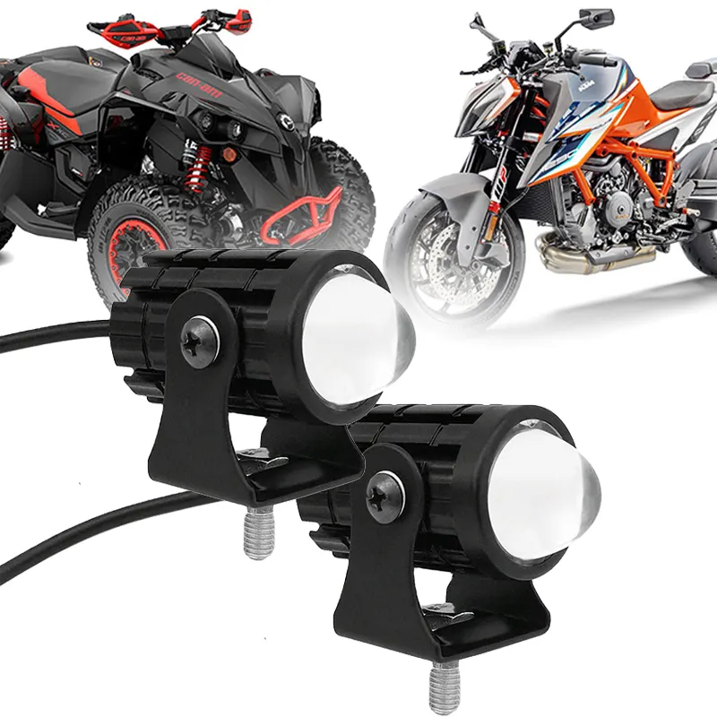 12V len MotocicletaミニLED Faro Accesorios Moto MotocicletaミニLEDスポットフォグライトluz de niebla de doble color de conduccio