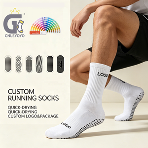 Chaussettes de course personnalisées à séchage rapide, motif antidérapant personnalisé, emballage avec logo personnalisé, vente en gros - Product Image 1
