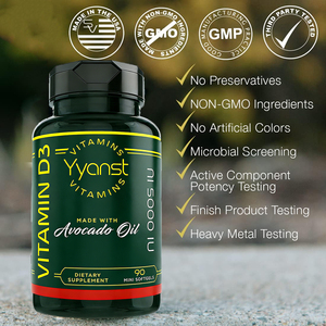 Suplemento diario de vitamina D3 en cápsulas blandas de aceite de aguacate de marca privada de alta calidad, promueve la salud cardiovascular y refuerza la inmunidad. - Product Image 4